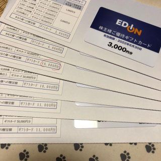 ③49000円分　エディオン　株主優待券(ショッピング)