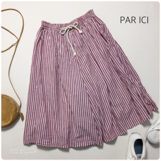 パーリッシィ(PAR ICI)のPAR ICI パーリッシィ . シャンブレー  ストライプ ワイド パンツ (カジュアルパンツ)