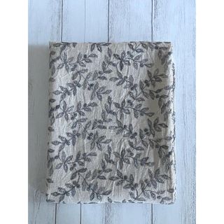 綿麻刺繍生地 植物 草模様 108cm×90cm(その他)