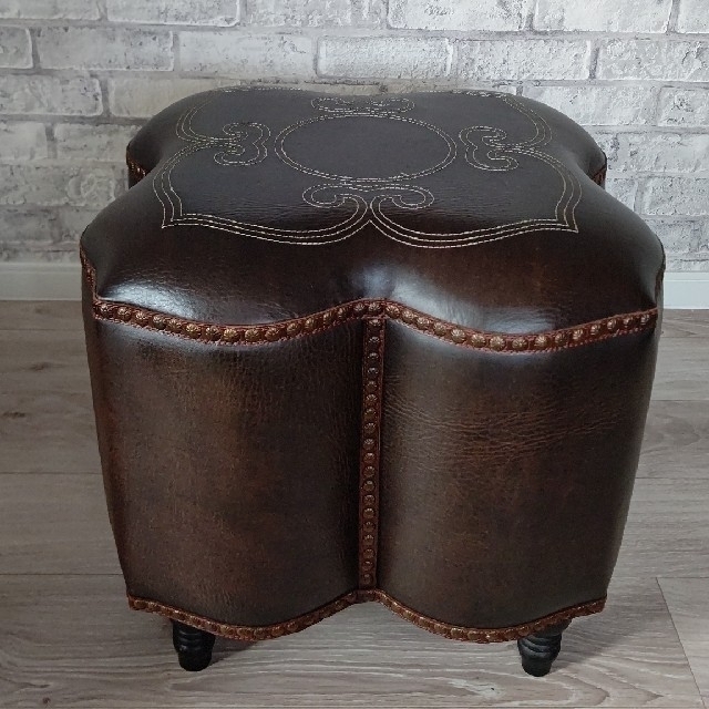 美品】レザー leather オットマン 椅子 スツール 美品】レザー leather オットマン 椅子 スツール