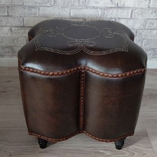 【美品】レザー leather オットマン 椅子 スツール