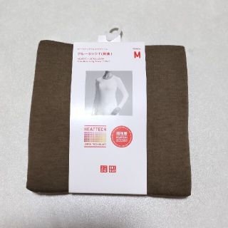 ユニクロ(UNIQLO)のユニクロ　ヒートテックウルトラウォーム　クルーネックT（長袖）ブラウン(Tシャツ(長袖/七分))