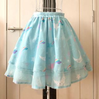 アンジェリックプリティー(Angelic Pretty)の★Angelic Pretty★Starry柄スカート(サックス)(ひざ丈スカート)