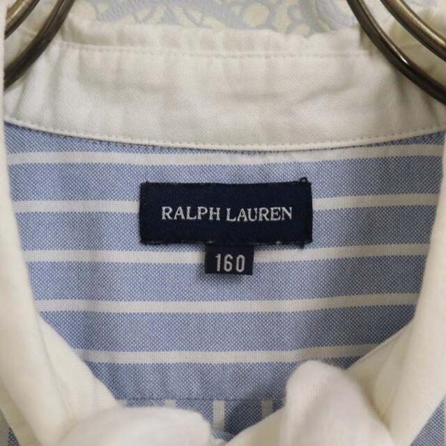 Ralph Lauren(ラルフローレン)のラルフローレン ストライプ柄 長袖ボタンダウンシャツ ワンピース 160cm R キッズ/ベビー/マタニティのキッズ服女の子用(90cm~)(ワンピース)の商品写真