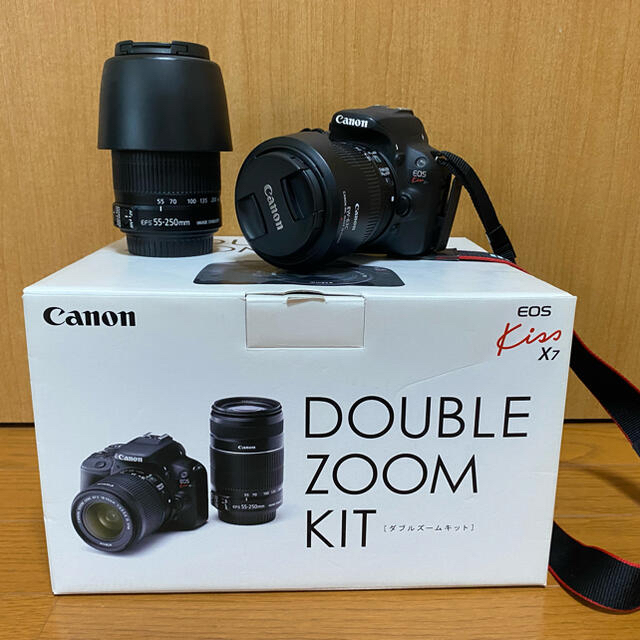 値下済Canon(キャノン)EOS Kiss X7 ダブルズームキット 一眼レフ