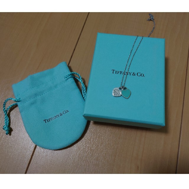 Tiffany♡ティファニーブルー ダブルハートタグペンダント ♡