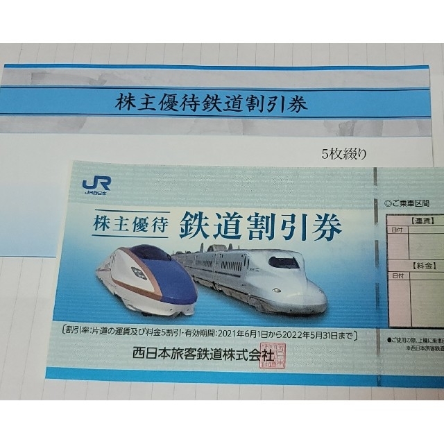 JR西日本 株主優待 鉄道割引券 6枚 最高級のスーパー www.toyotec.com