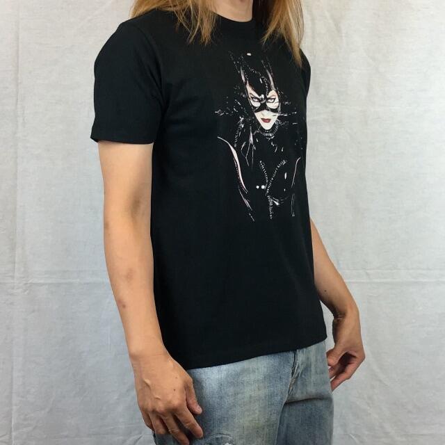 【ミシェルファイファー】新品 キャットウーマン フォト プリント 黒 Tシャツ 7