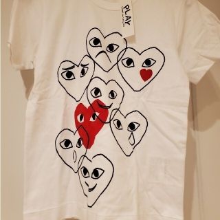 コムデギャルソン(COMME des GARCONS)のプレイTシャツ　ハート黒(S)(Tシャツ(半袖/袖なし))