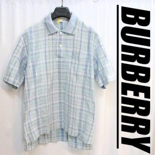 バーバリー(BURBERRY)のバーバリー薄く涼しい生地！半袖ポロシャツ　ノバチェック柄！美品ポロシャツ　Ｍ(ポロシャツ)