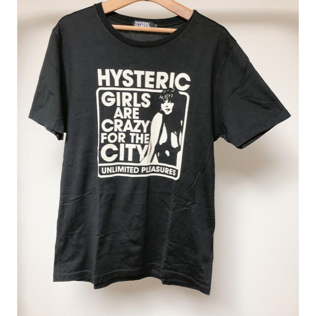 HYSTERIC GLAMOUR(ヒステリックグラマー)のHYSTERIC GLAMOUR ガールロゴ　プリント　Tシャツ　黒　ブラック メンズのトップス(Tシャツ/カットソー(半袖/袖なし))の商品写真