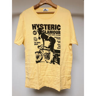 ヒステリックグラマー(HYSTERIC GLAMOUR)のHYSTERIC GLAMOUR ガールロゴ　プリント　黄色　イエロー　Tシャツ(Tシャツ(半袖/袖なし))