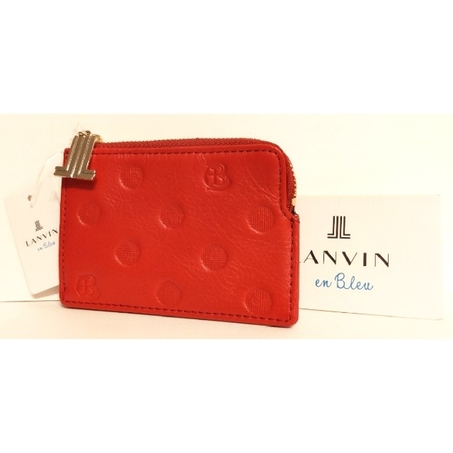 LANVIN en Bleu(ランバンオンブルー)の週末値下　新品　ランバンオンブルー　牛革　小銭入れ　カード入れ　￥8,800　赤 レディースのファッション小物(その他)の商品写真