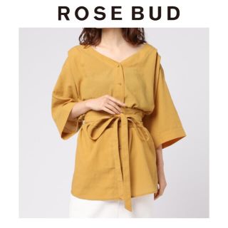 ローズバッド(ROSE BUD)の【近日削除】ROSE BUD リボンベルトブラウス 2way 山吹色 イエロー(シャツ/ブラウス(長袖/七分))