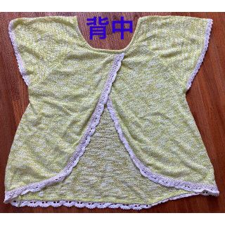 チチカカ(titicaca)のチチカカ　黄色レース 背中開き 半袖 カットソー フリーサイズ(Tシャツ(半袖/袖なし))