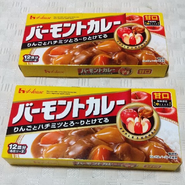 ハウス食品(ハウスショクヒン)の注意点有 ハウス バーモントカレー ルー 甘口 2箱 食品/飲料/酒の加工食品(レトルト食品)の商品写真