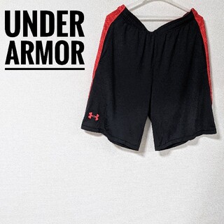 アンダーアーマー(UNDER ARMOUR)のアンダーアーマー ハーフパンツ XLサイズ 黒×赤(ショートパンツ)