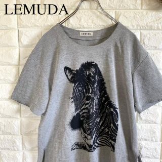 マーガレットハウエル(MARGARET HOWELL)のヴィンテージ OLD 古着 LEMUDA 半袖 Tシャツ アニマル グレー 黒(Tシャツ/カットソー(半袖/袖なし))