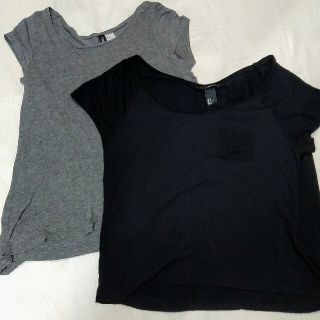 エイチアンドエム(H&M)のTシャツ2枚セットブラックT H&MグレーT フォーエバー(Tシャツ(半袖/袖なし))