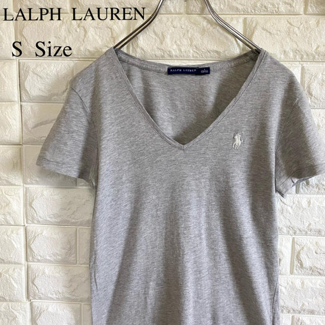 Ralph Lauren(ラルフローレン)のRALPH LAUREN 半袖 Tシャツ グレー 刺繍 S レディースのトップス(Tシャツ(半袖/袖なし))の商品写真