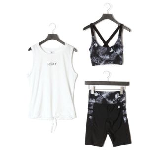 ロキシー(Roxy)のROXY FITNESS タンクトップ付き フィットネス ３点セット 水着 M(マリン/スイミング)