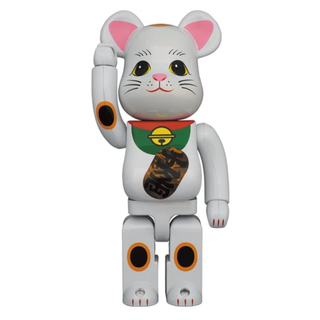 メディコムトイ(MEDICOM TOY)のBE@RBRICK 招き猫 白メッキ 発光 400％(その他)