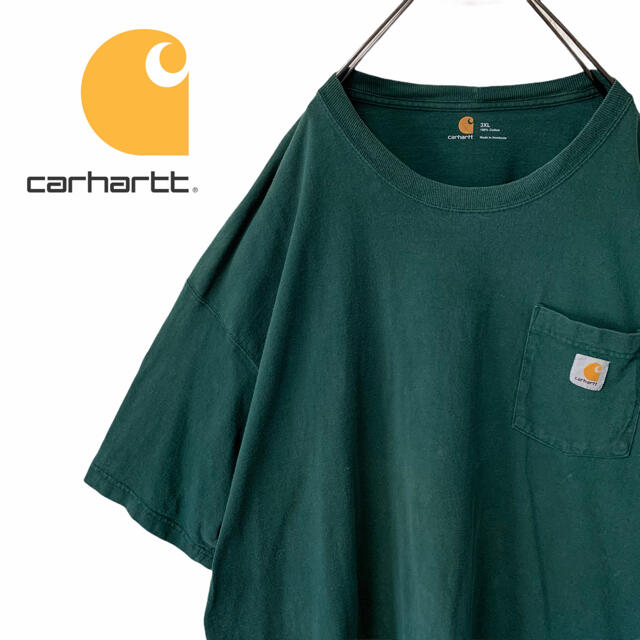 carhartt(カーハート)の【CARHARTT】カーハート ポケT 3XL 超ビッグサイズ グリーン メンズのトップス(Tシャツ/カットソー(半袖/袖なし))の商品写真