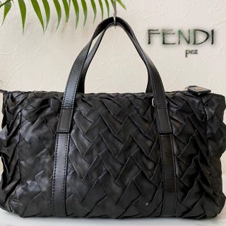 フェンディ(FENDI)の正規品 FENDI フェンディ 編み込み レザートートバッグ(ハンドバッグ)