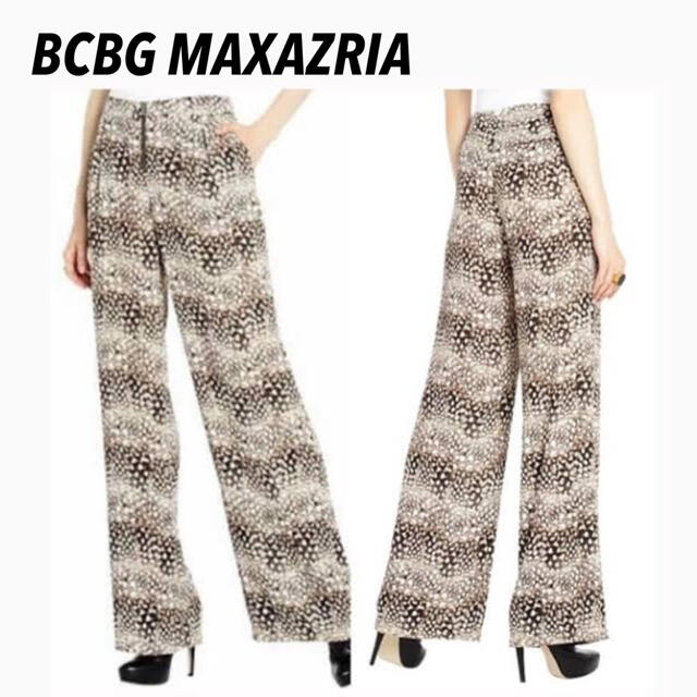 BCBGMAXAZRIA(ビーシービージーマックスアズリア)の◎BCBG MAXAZRIA◎イージーパンツ◎ポリパンツ◎フレア◎総柄◎レア◎ レディースのパンツ(カジュアルパンツ)の商品写真