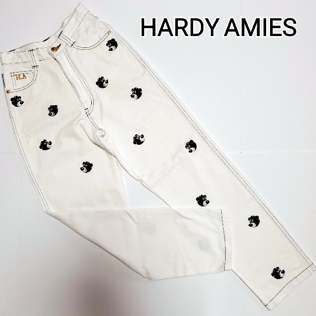 HARDY AMIES/刺繍ホワイトデニムパンツ/サイズ62/ハーディエイミス | フリマアプリ ラクマ