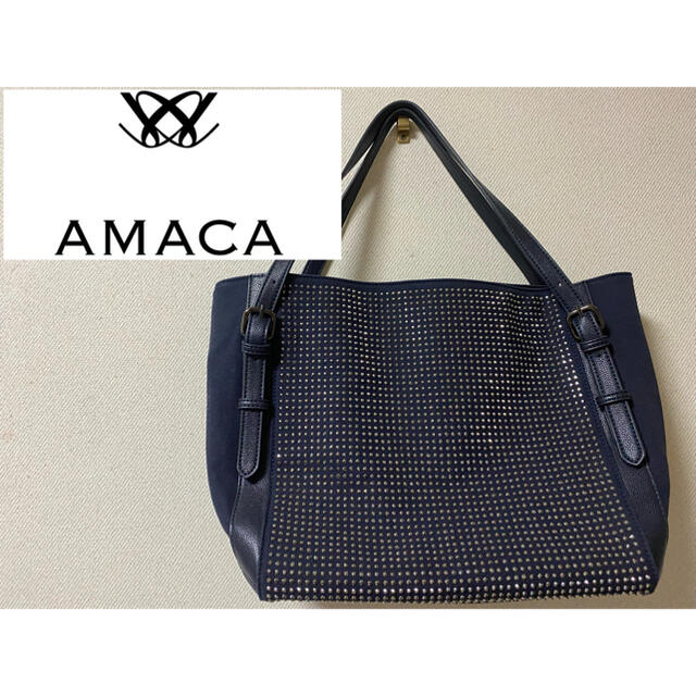 AMACA(アマカ)のAMACA  アマカ　トートバッグ  ラインストーン  レディースのバッグ(トートバッグ)の商品写真