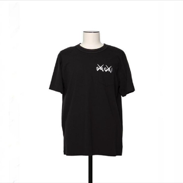 sacai x KAWS Embroidery T ブラック size1