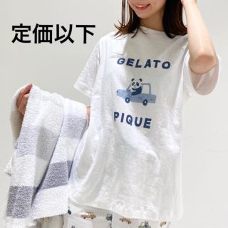 ジェラートピケ(gelato pique)の新品 ジェラートピケ くるま パンダ ロゴTシャツ 定価以下(ルームウェア)