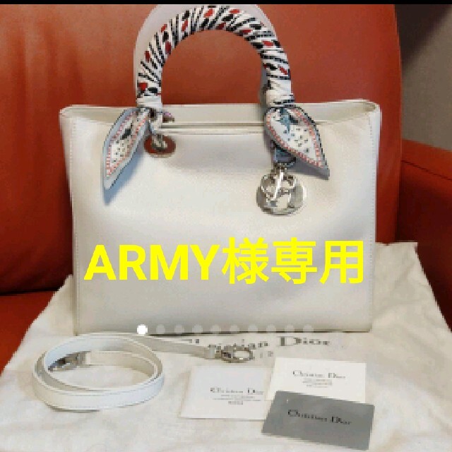 【送料0円】 Christian Dior - 可愛い★【ディオール☆2wayレザーバッグ】★ホワイト ハンドバッグ