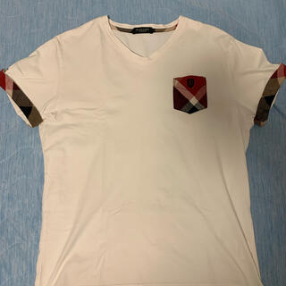 ブラックレーベルクレストブリッジ(BLACK LABEL CRESTBRIDGE)のブラックレーベルクレストブリッジ Vネック カットソー LL ホワイト(Tシャツ/カットソー(半袖/袖なし))