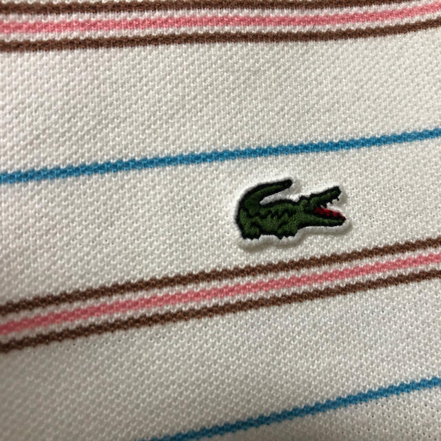 LACOSTE(ラコステ)の【希少】LACOSTE ヴィンテージ ポロシャツ ストライプ size4 メンズのトップス(ポロシャツ)の商品写真