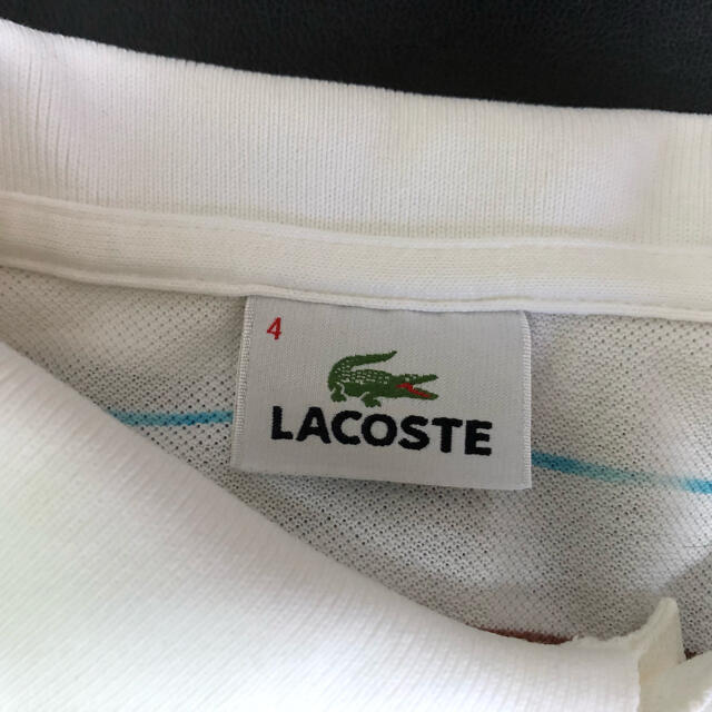 LACOSTE(ラコステ)の【希少】LACOSTE ヴィンテージ ポロシャツ ストライプ size4 メンズのトップス(ポロシャツ)の商品写真