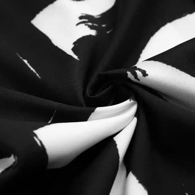 【残りわずか】フルグラフィックアートシャツ / 柄シャツ白黒 幾何学デザイナーズ