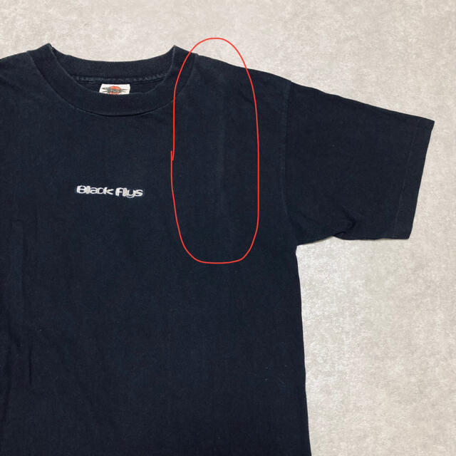 BLACK FLYS(ブラックフライズ)のBlack Flys アメリカ製 ビンテージ シルバー ロゴ Tシャツ M 黒 メンズのトップス(Tシャツ/カットソー(半袖/袖なし))の商品写真