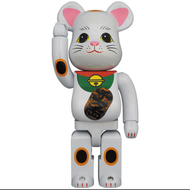 MEDICOM TOY(メディコムトイ)のBE@RBRICK 招き猫 白メッキ 発光 400％  エンタメ/ホビーのエンタメ その他(その他)の商品写真