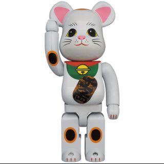 メディコムトイ(MEDICOM TOY)のBE@RBRICK 招き猫 白メッキ 発光 400％ (その他)