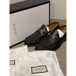 グッチ(Gucci)の美品 GUCCI グッチ シルバー金具 レザー ホースビットローファー 革靴(スリッポン/モカシン)