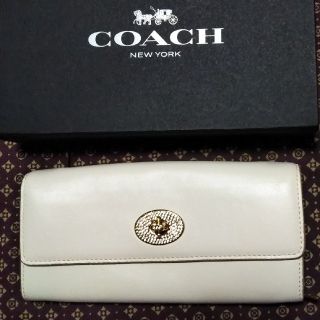 コーチ(COACH)の【 COACH 】 長財布 オフホワイト 希少デザイン (財布)