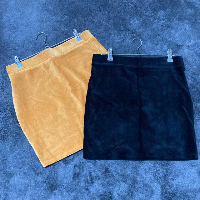 FOREVER 21(フォーエバートゥエンティーワン)のベロアミニスカート　2点セット レディースのスカート(ミニスカート)の商品写真
