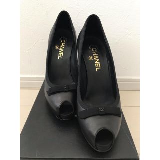 シャネル(CHANEL)の【美品】CHANEL シャネル オープントゥパンプス(ハイヒール/パンプス)