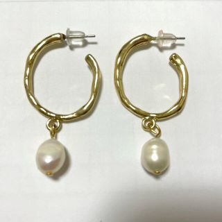 タサキ(TASAKI)の超美品☆バロックパール付フープピアス ゴールド TASAKI ステラハリウッド(ピアス)