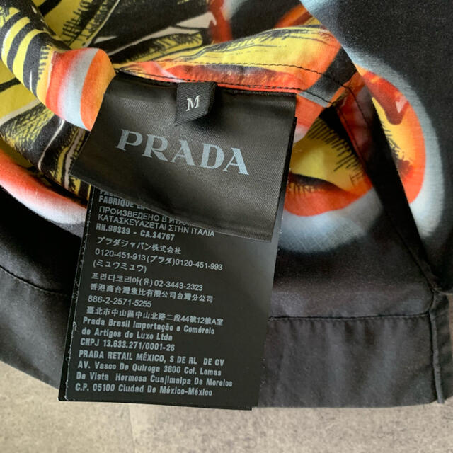 18AW PRADA ファイヤー バナナ アロハシャツ M フレイム