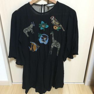 ザラ(ZARA)のシースルートップス(Tシャツ(長袖/七分))