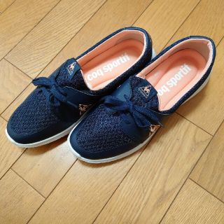 ルコックスポルティフ(le coq sportif)のルコックスポルティフ　スニーカー　ネイビー×サーモンピンク(スニーカー)