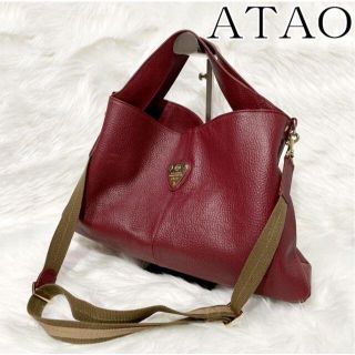 アタオ(ATAO)の【美品】アタオ エルヴィ ハンドバッグ 2way レッド ゴールド金具(ショルダーバッグ)